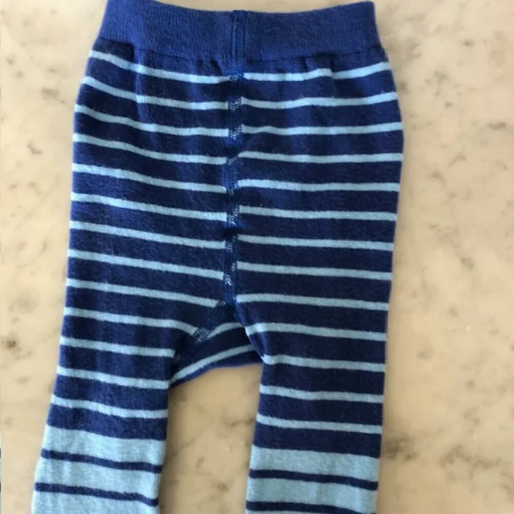 HANNA ANDERSSON Red Heart Blue Stripe Leggings Bottoms 90/100